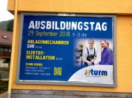 Team Kipp Referenz Beitragsbild Plakatwand Azubi-Tag Sturm Sanitär- und Heizungstechnik